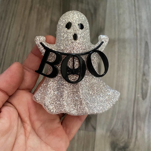 Halloween Glitter Ghost Plug-In Nightlight "BOO" - Picture 3 of 5